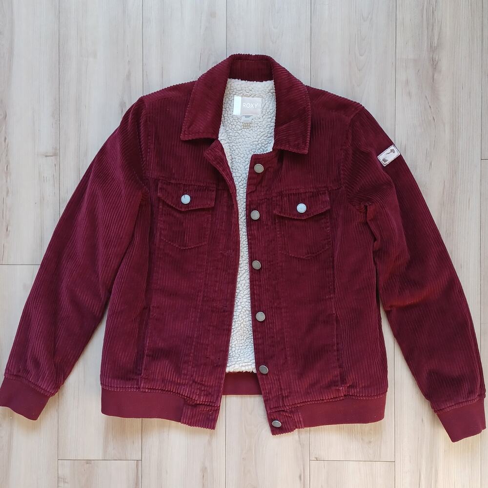 Roxy Redwood Corduroy Sherpa Jacket XS Oversized